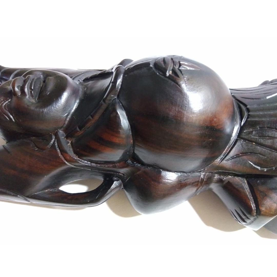 【 神像 】 七福神　布袋尊 ／ 手彫り ／ ヴィンテージ　昭和　骨董