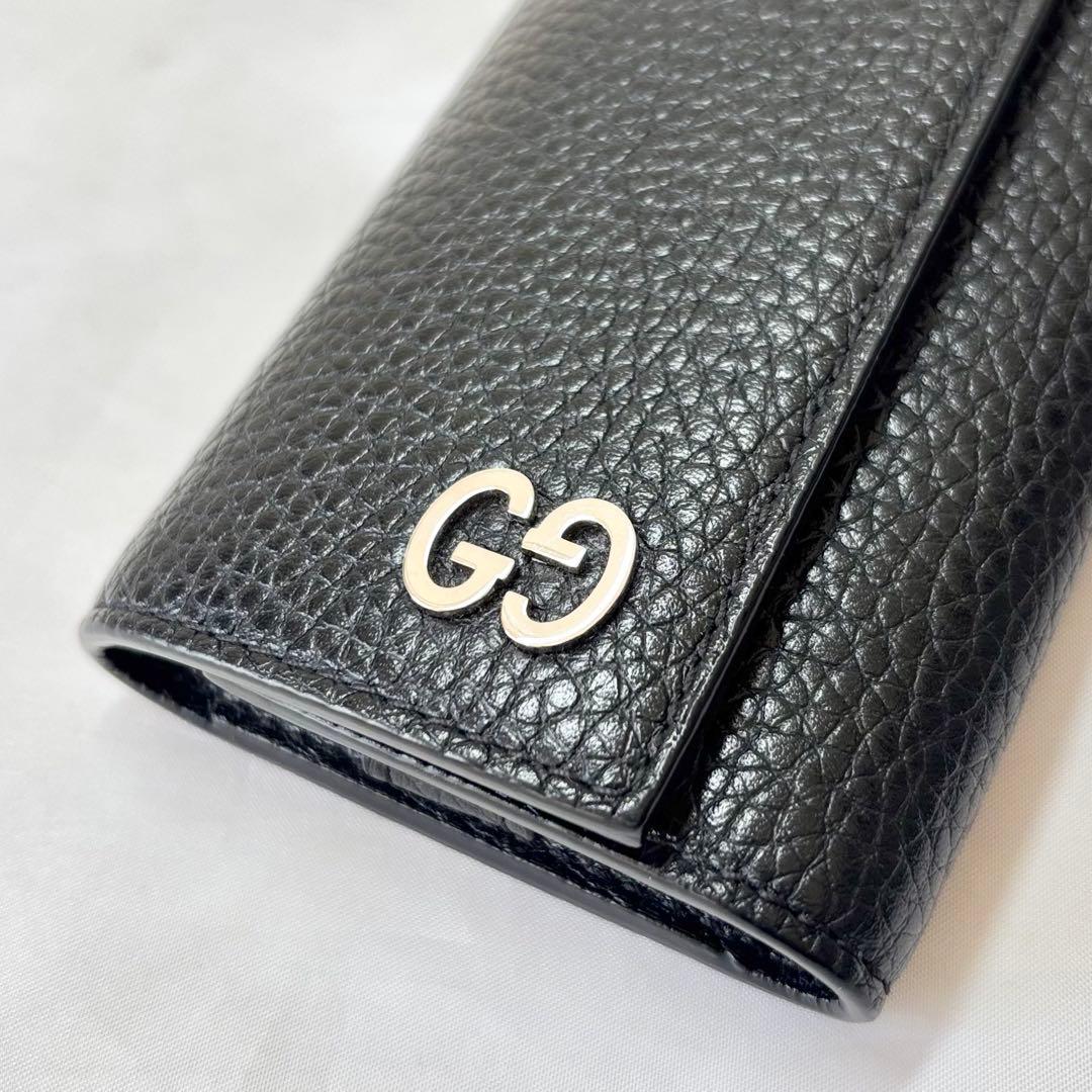 【極美品】　グッチ　GGメタル　6連 キーケース　キーフック　キーリング　シボ革