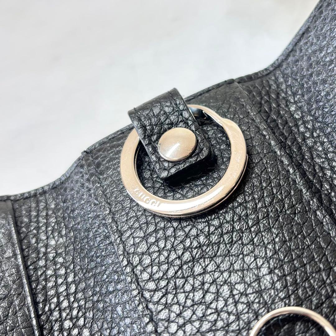 【極美品】　グッチ　GGメタル　6連 キーケース　キーフック　キーリング　シボ革