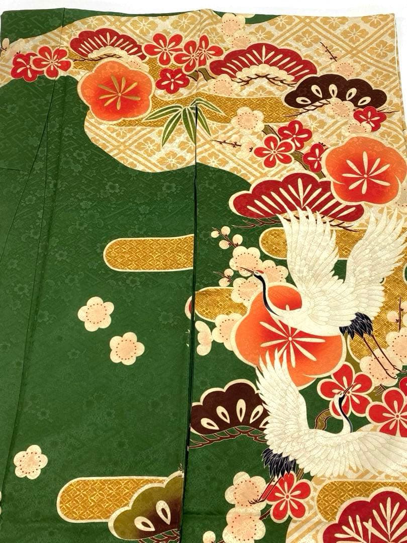 振袖 豪華 刺繍 金駒 鶴 紋意匠 身丈170cm 撥水加工済
