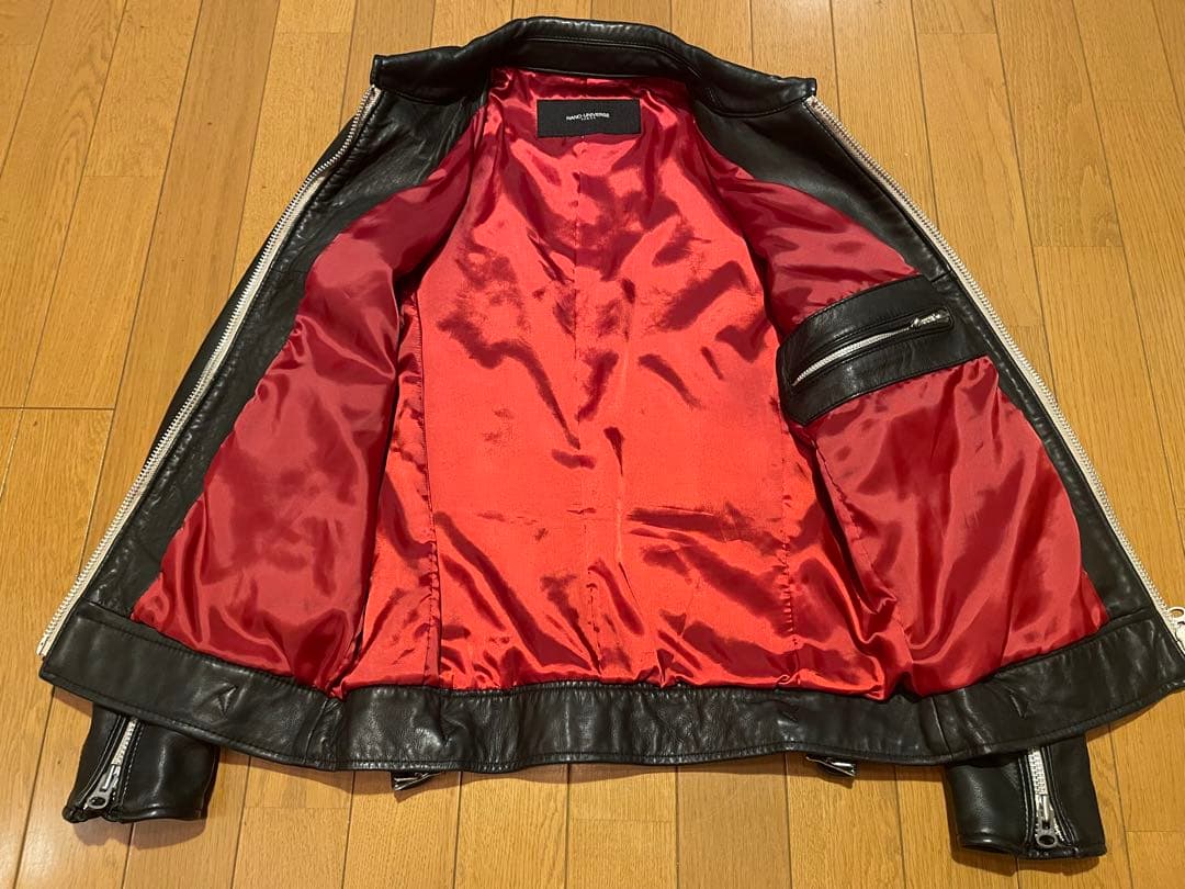 【美品】羊革 レザーライダースジャケット ナノユニバース シングル レザー　Ｓ