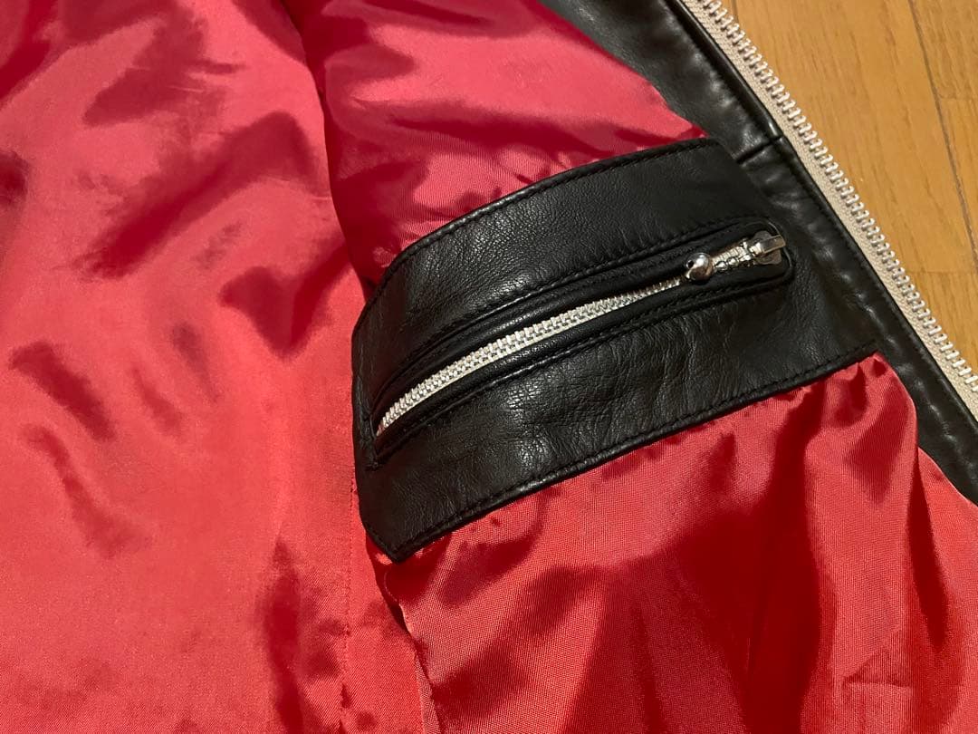 【美品】羊革 レザーライダースジャケット ナノユニバース シングル レザー　Ｓ