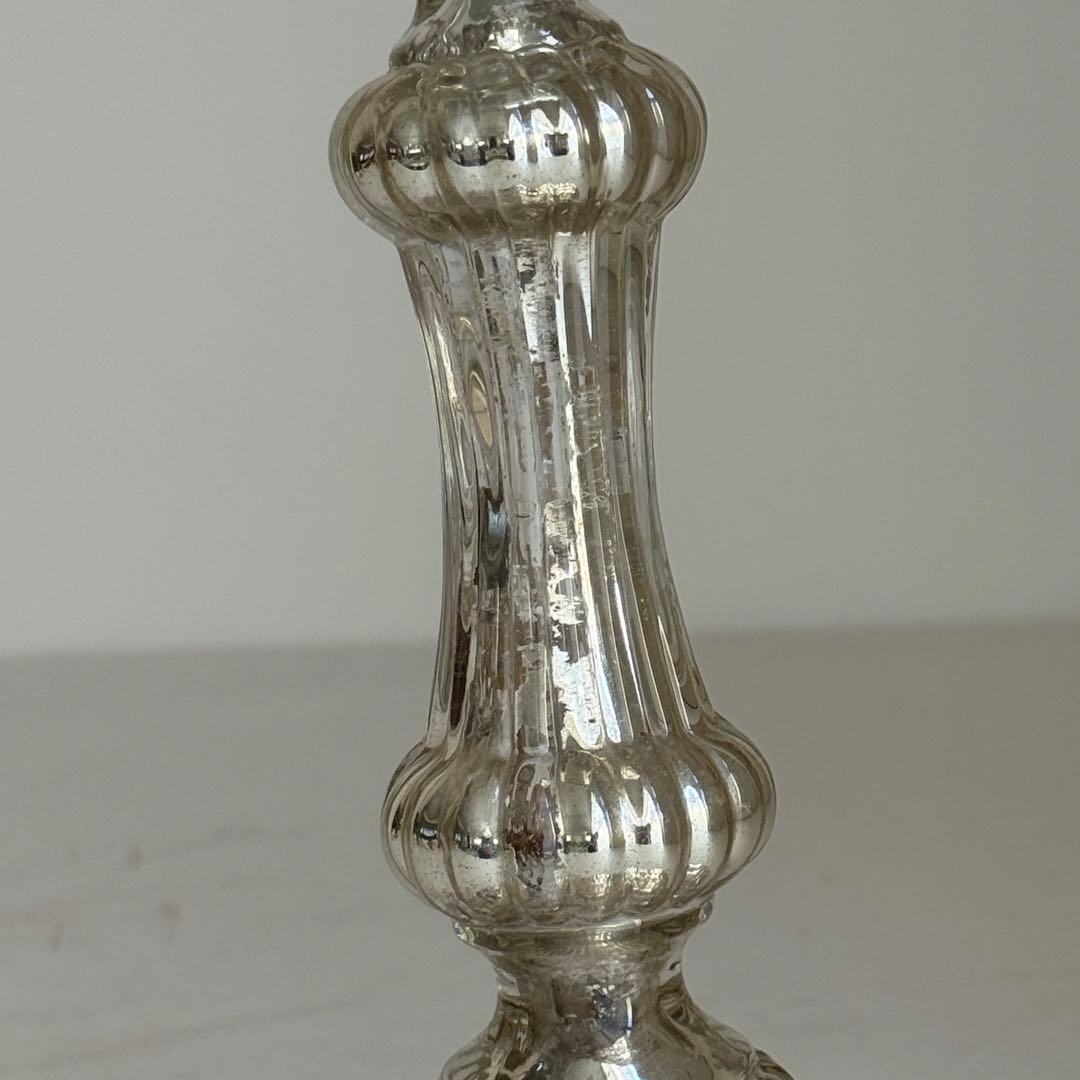 フランスアンティーク マーキュリーグラス　キャンドルホルダー　燭台