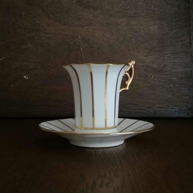 逸品　金彩装飾ハイハンドルC&S　アールデコ　Cauldon　英国アンティーク