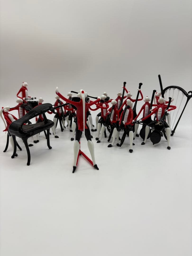 一点モノ ガラス工芸 音楽隊 オーケストラセット インテリア置物 ガラス細工