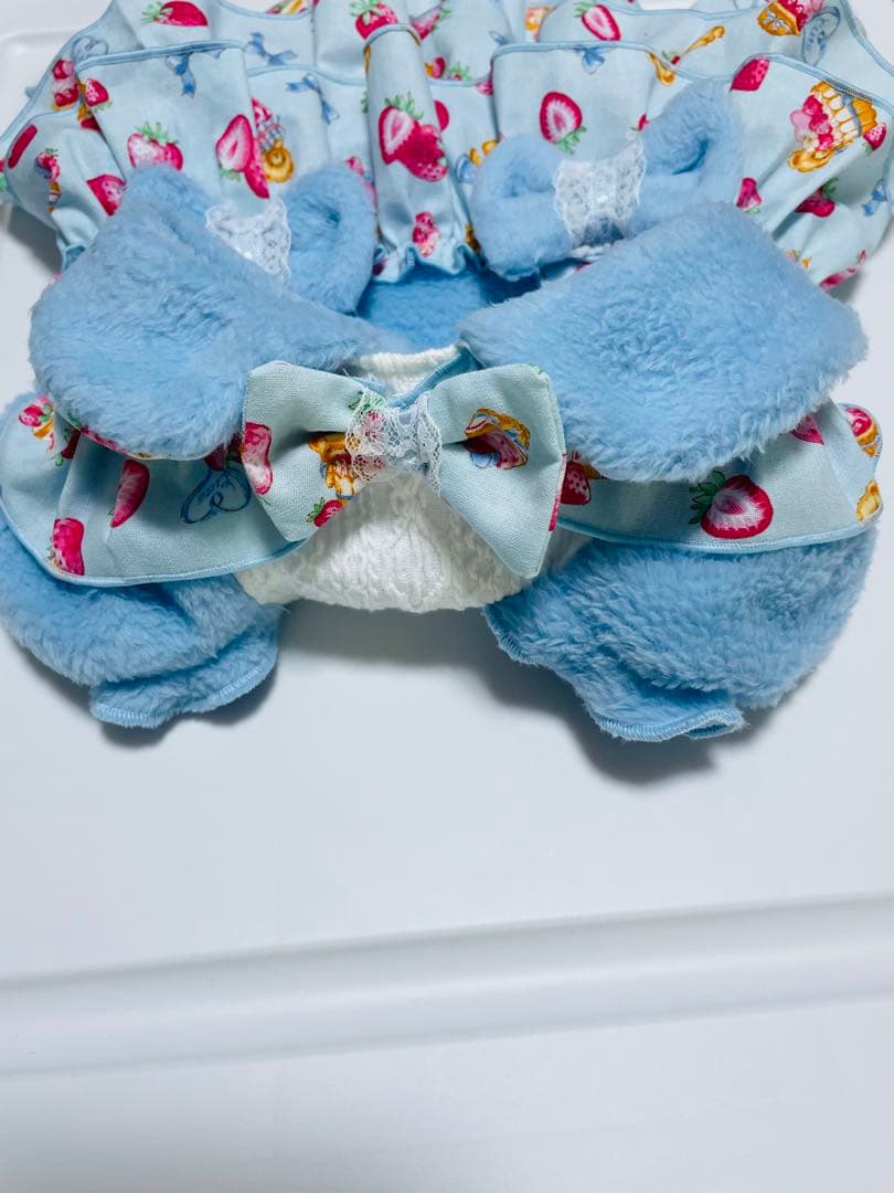 plnmylove　犬服　ハンドメイド　わんこ服　襟付き3段フリルお散歩ワ