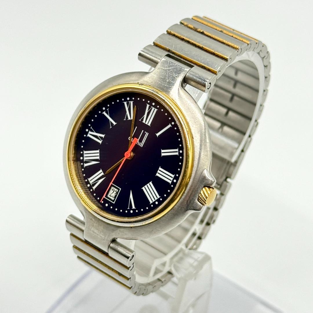 稼働品 dunhill ダンヒル 腕時計 ミレニアム デイト 黒文字盤 ３針