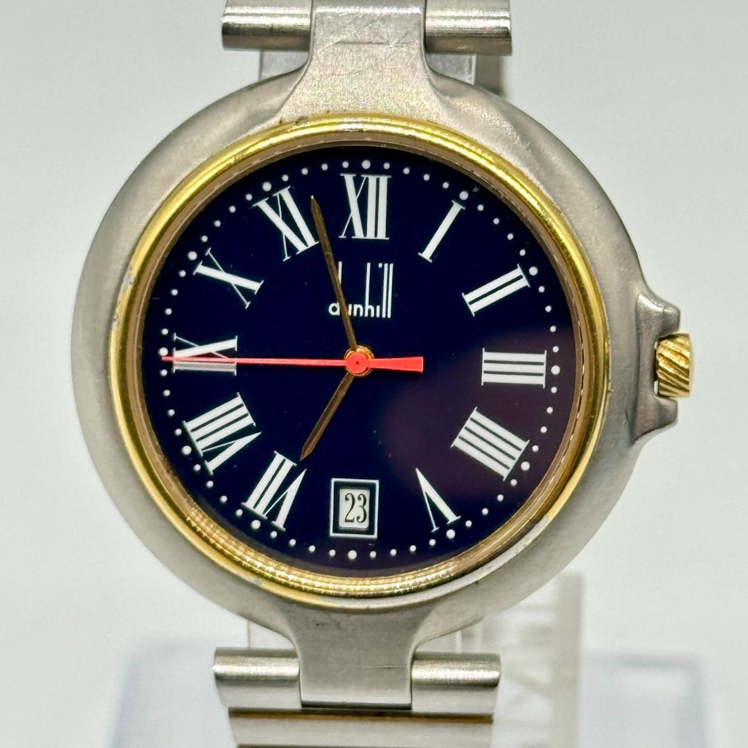 稼働品 dunhill ダンヒル 腕時計 ミレニアム デイト 黒文字盤 ３針