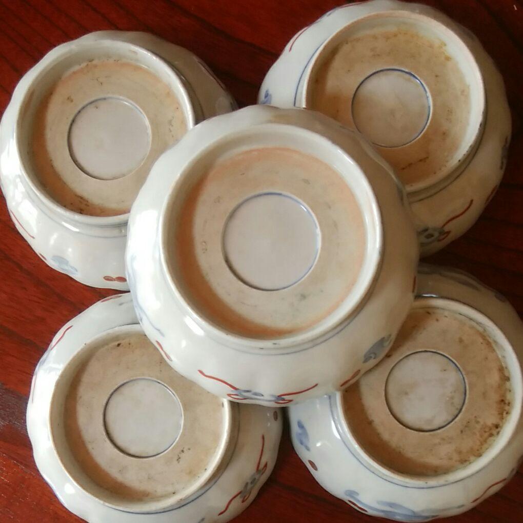 151  古伊万里　金襴染錦　色絵　5客