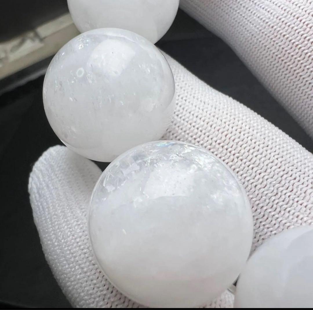 【77152】キラキラ 超大玉 ホワイトガーデンクォーツ 20mm ブレスレット