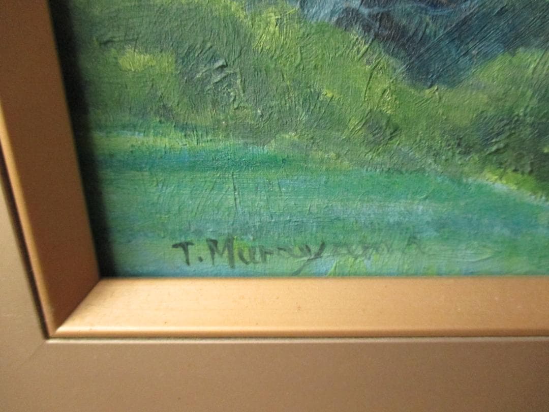 村山孝夫◎北信濃暮色◎茅葺屋根油彩原画ふるさとの風景