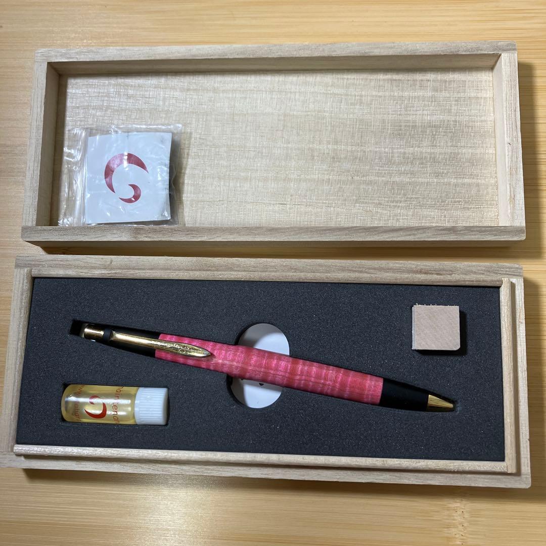 （mr004）野原工芸スタビライズウッドシカモア杢ピンクシャープペンシル【新型】