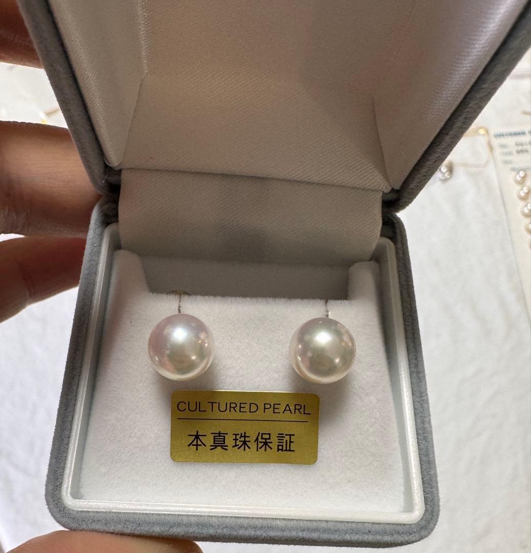 新品　鑑別付き　照り最強　高品質アコヤパールピアス