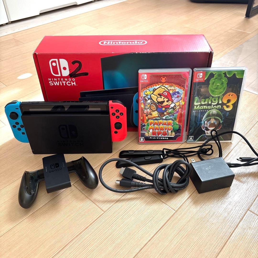 Nintendo Switch 本体 + ゲームソフト2点セット+箱あり