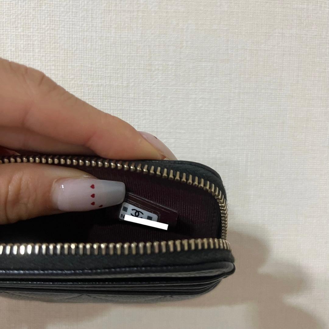 CHANEL ブラック　マトラッセ　ケース　キャビアスキン