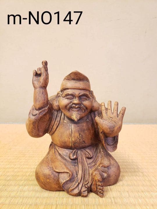 七福神 木彫 乾燥割れ有り