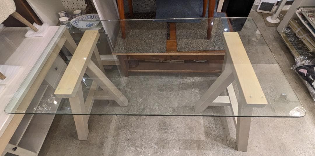 35% フランフラン エファ ガラス 天板テーブル 上品 ダイニングテーブル