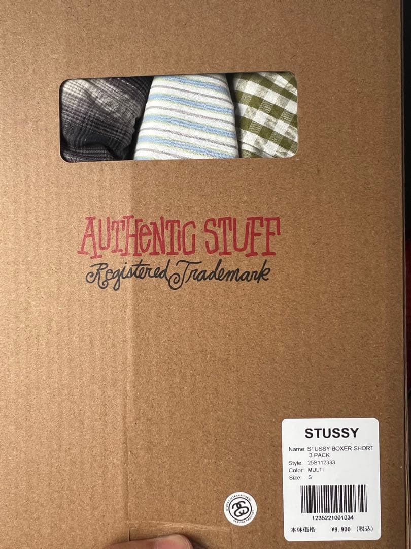 新品未使用　STUSSY BOXER SHORTS 3 PACK Sサイズ