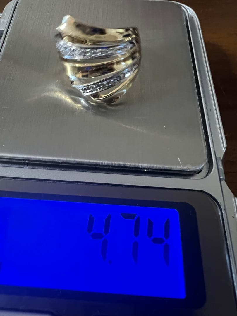 K18 18金 750 pt900 コンビ　リング　指輪　4.7g 11-12号