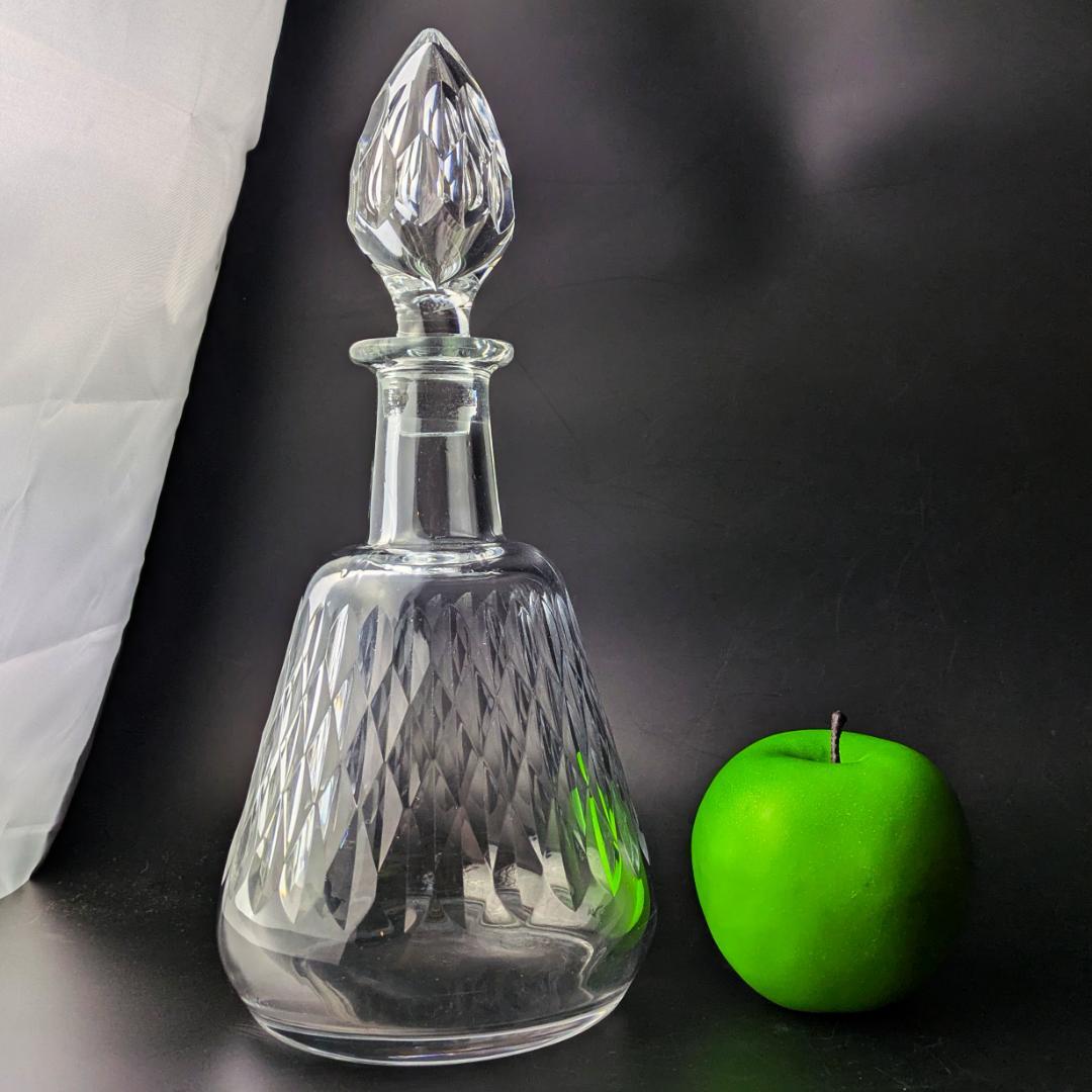 バカラ アルマニャック ダイヤカット デキャンタ 仏ヴィンテージ 刻印 上質美品