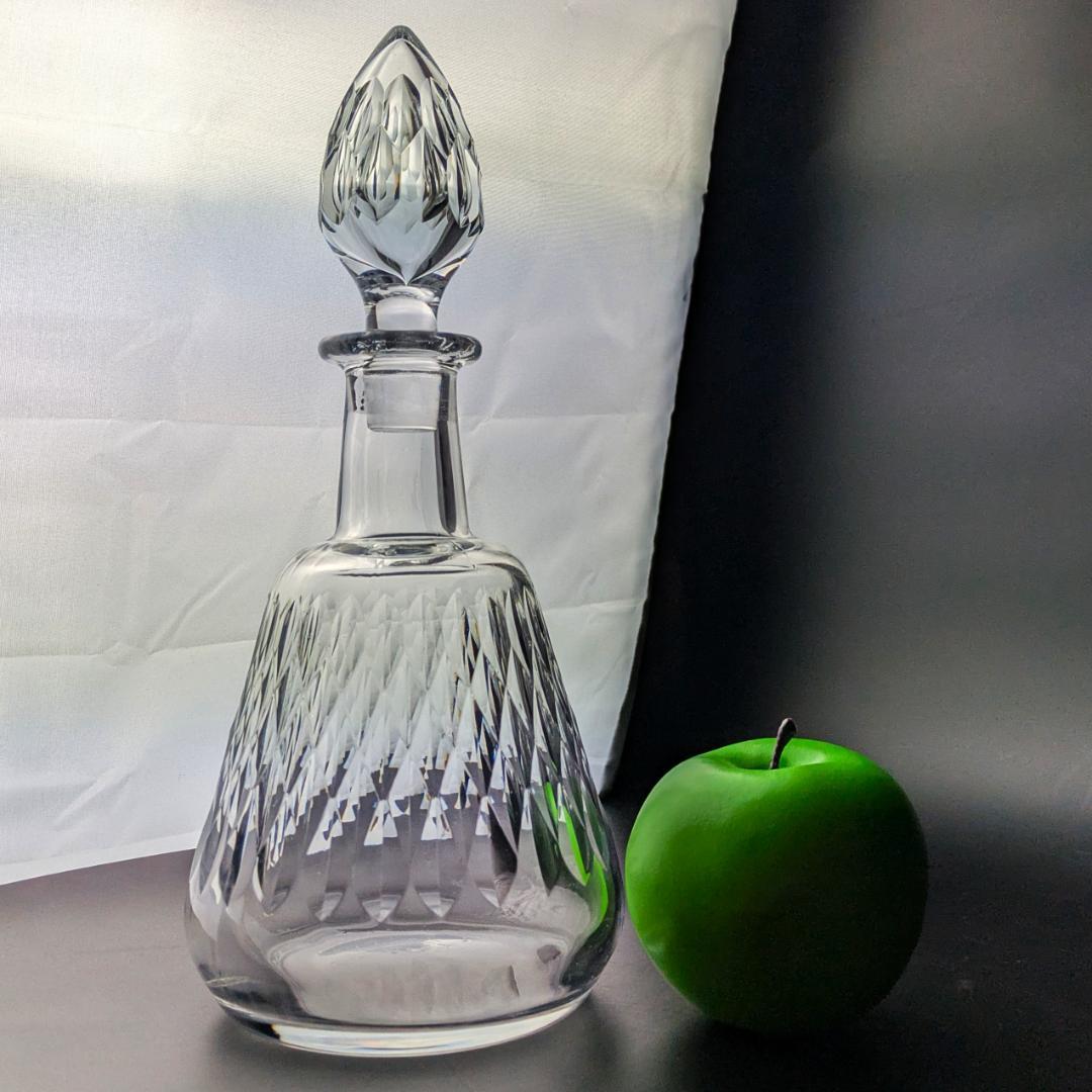 バカラ アルマニャック ダイヤカット デキャンタ 仏ヴィンテージ 刻印 上質美品