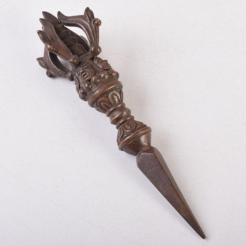 チベット密教法具　古銅　ブルパ　独鈷杵　金剛杵　V　R9088