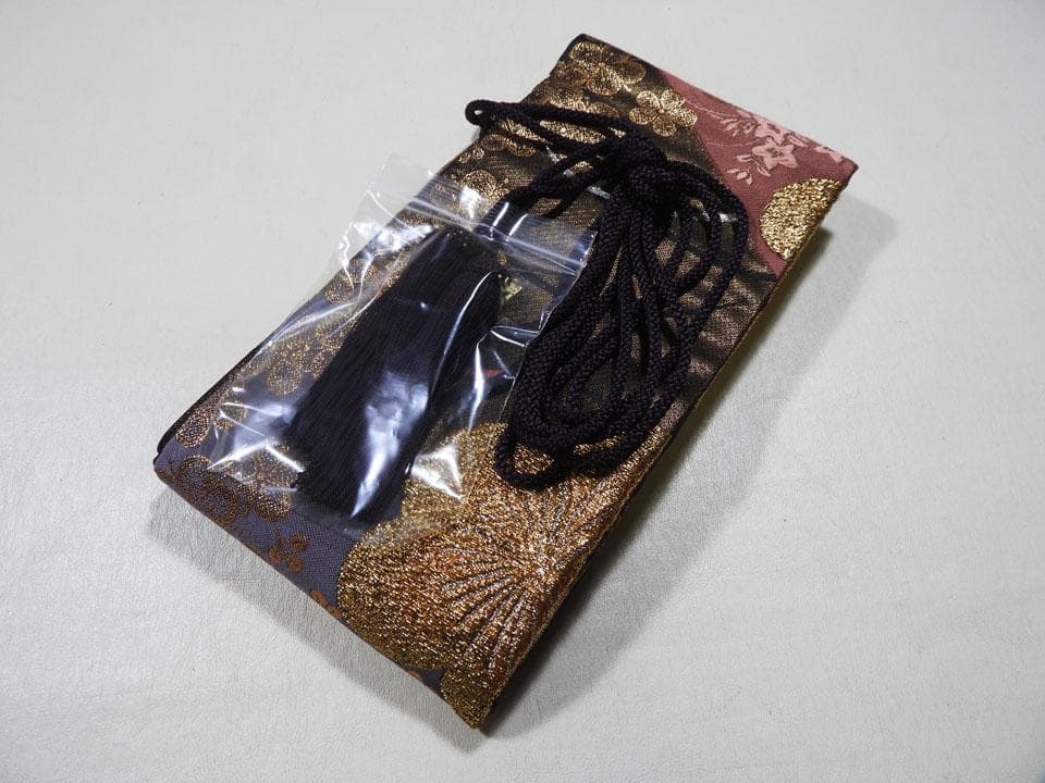 ●K55 刀 大刀 拵 刀袋 135㎝ 高級 未使用 時代本帯 房紐 紫彩金梅花