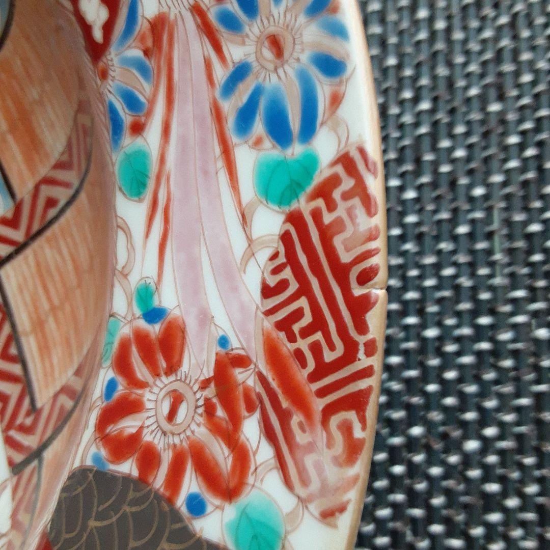 古い伊万里三川内有田焼骨董皿/裏銘「山枡造」肥蝶山信甫/蔵春亭里帰り/幕末明治