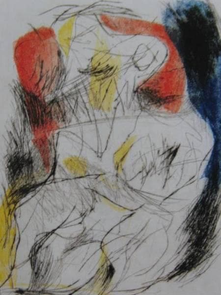 池田満寿夫、【女の肖像】、希少画集画、新品高級額・額装付、状態良好