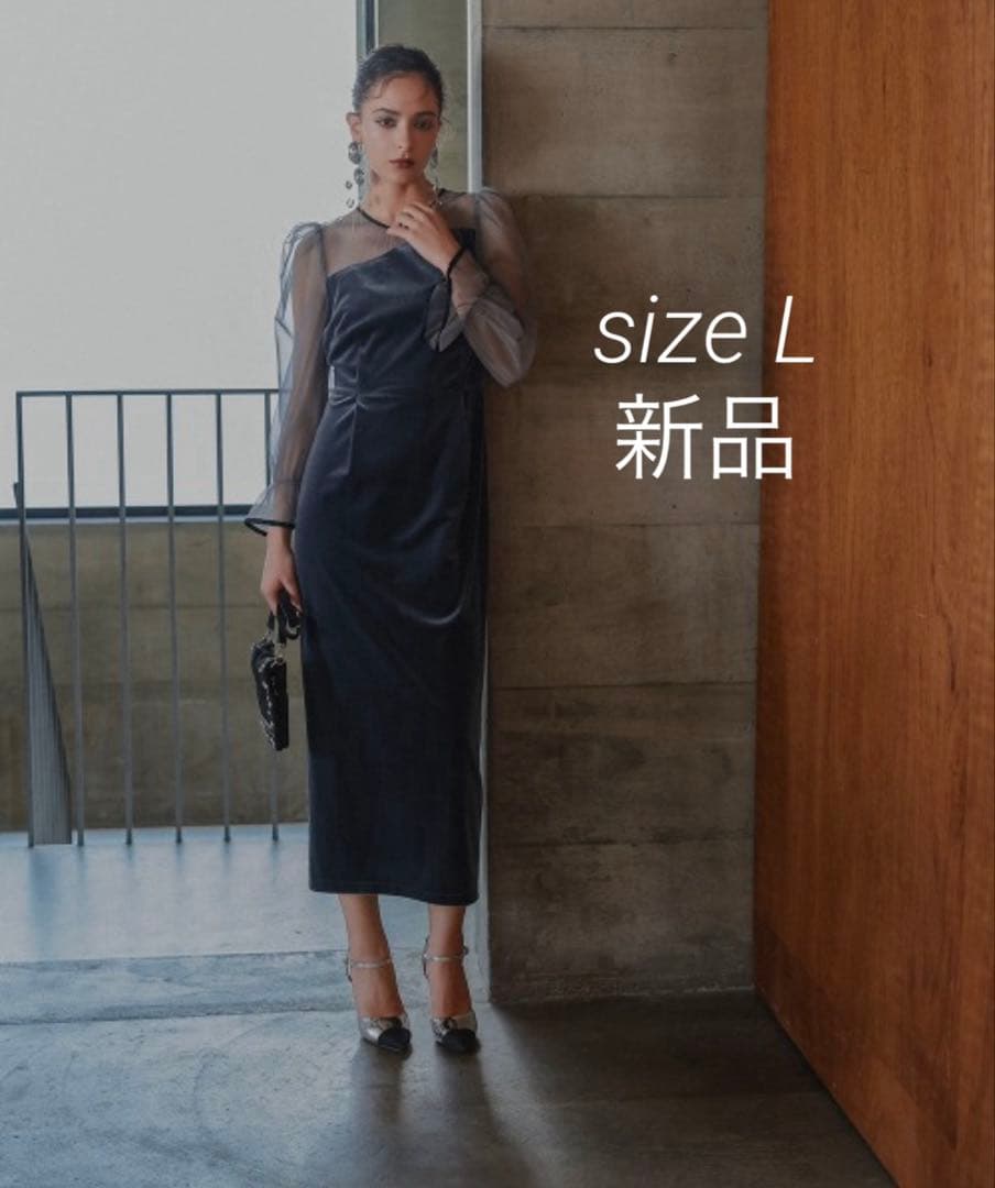 アシメデザインベロアワンピースドレス〔Callarus〕新品