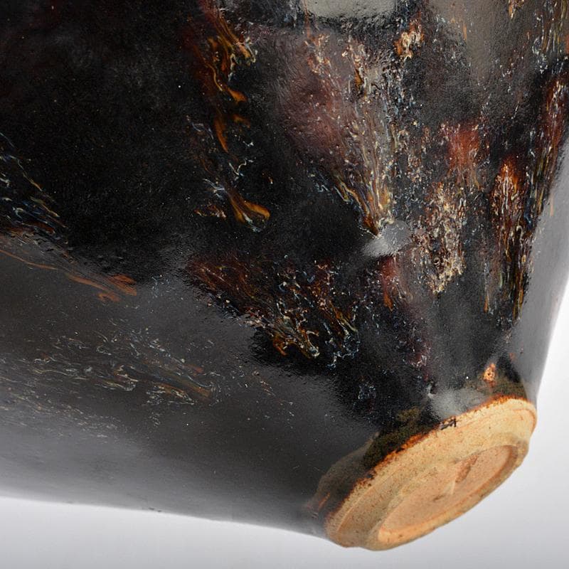 中国　南宋　吉州窯　玳玻天目茶碗　時代箱付　M　R5603