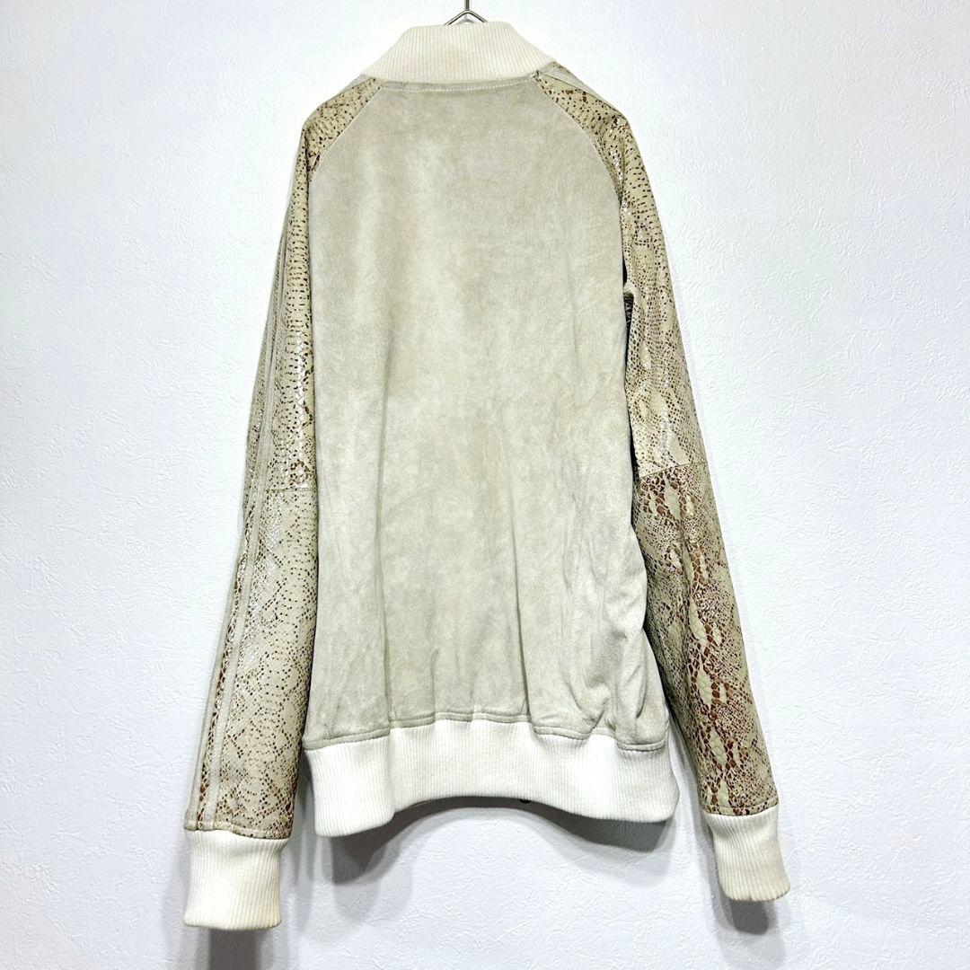 専用　adidas 本革 ピッグレザー 蛇柄 パイソン柄 レザーブルゾン