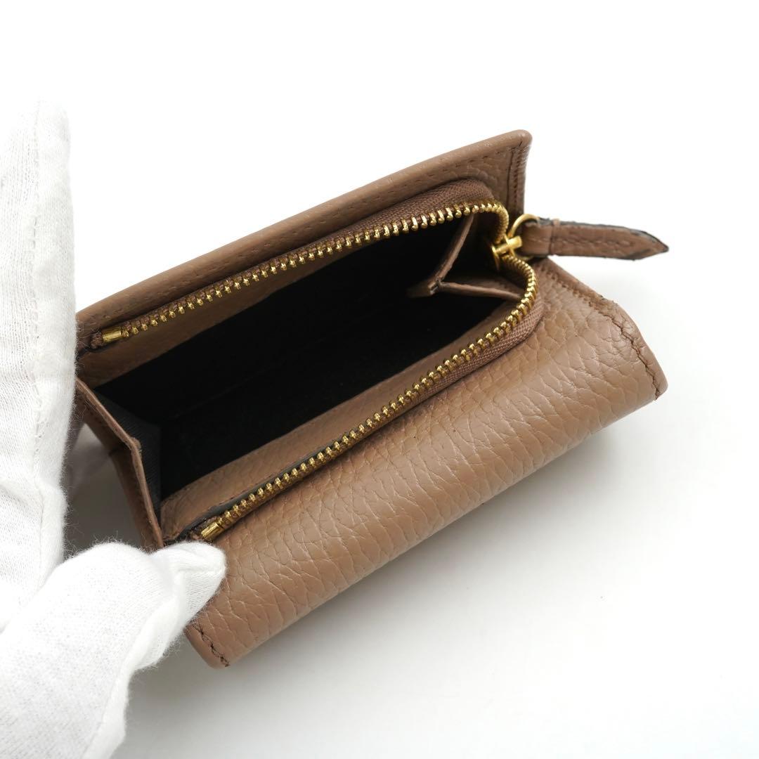 ✨プレゼント梱包GUCCI ミニ財布　マーモント　エンボスロゴ　GG 三つ折り