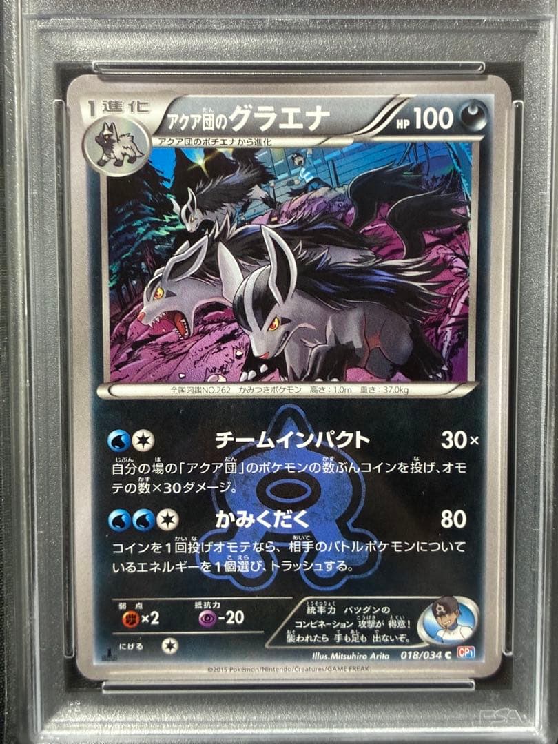 世界19枚 PSA10 アクア団のグラエナ 2015 018 9