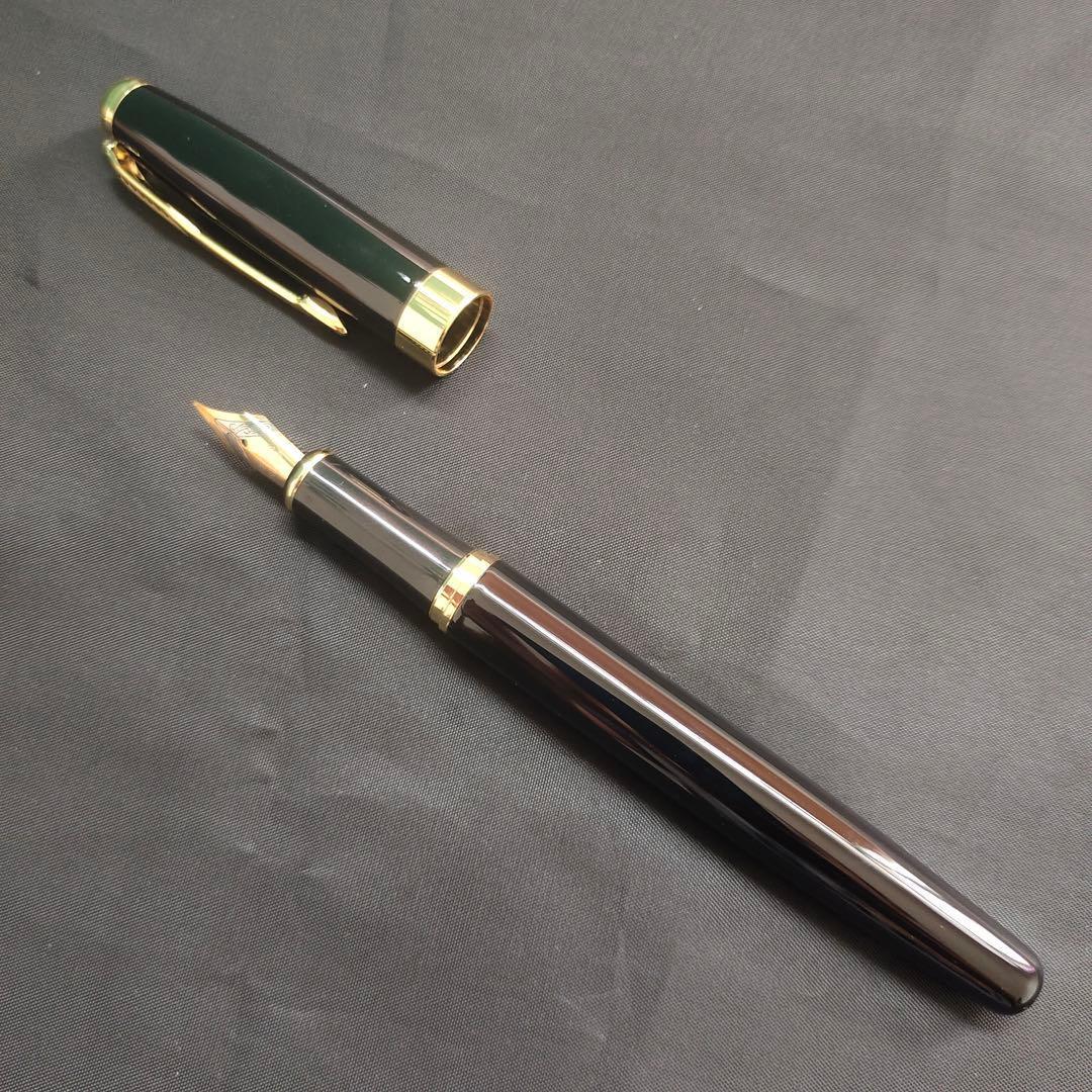 @黒い万年筆 金メッキ装飾6