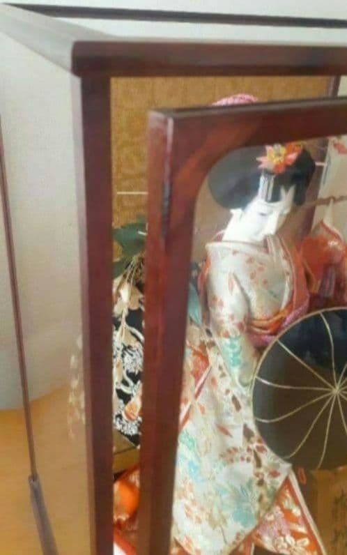 日本人形 藤娘 ガラスケース付き 昭和 アンティーク雑貨 インテリア 歌舞伎役者