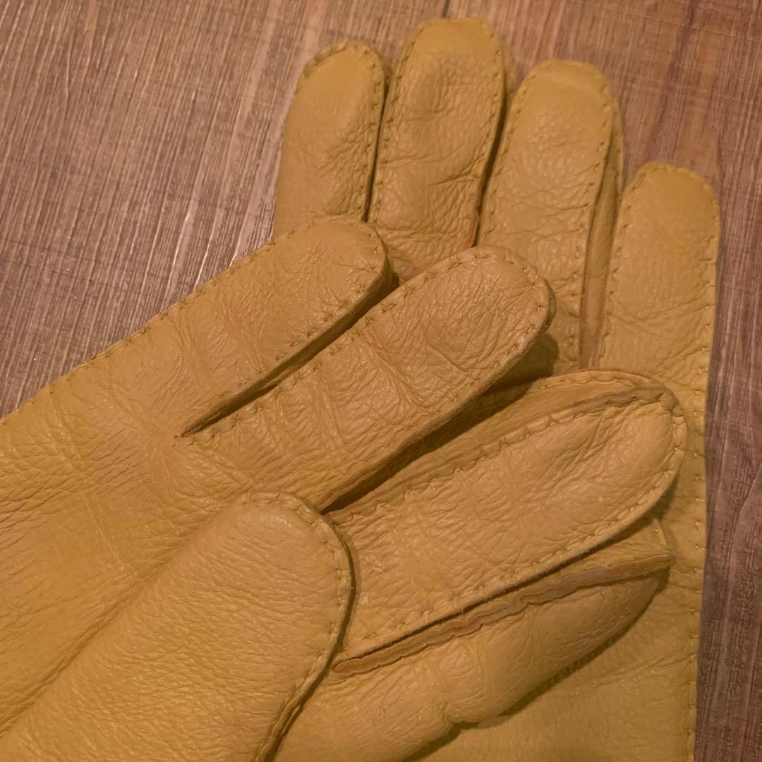 DENTS レザー手袋 コーク(イエロー)サイズ8