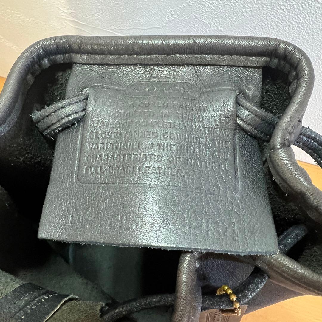OLD COACH オールドコーチ レザー　9984 巾着　ブラック　USA製