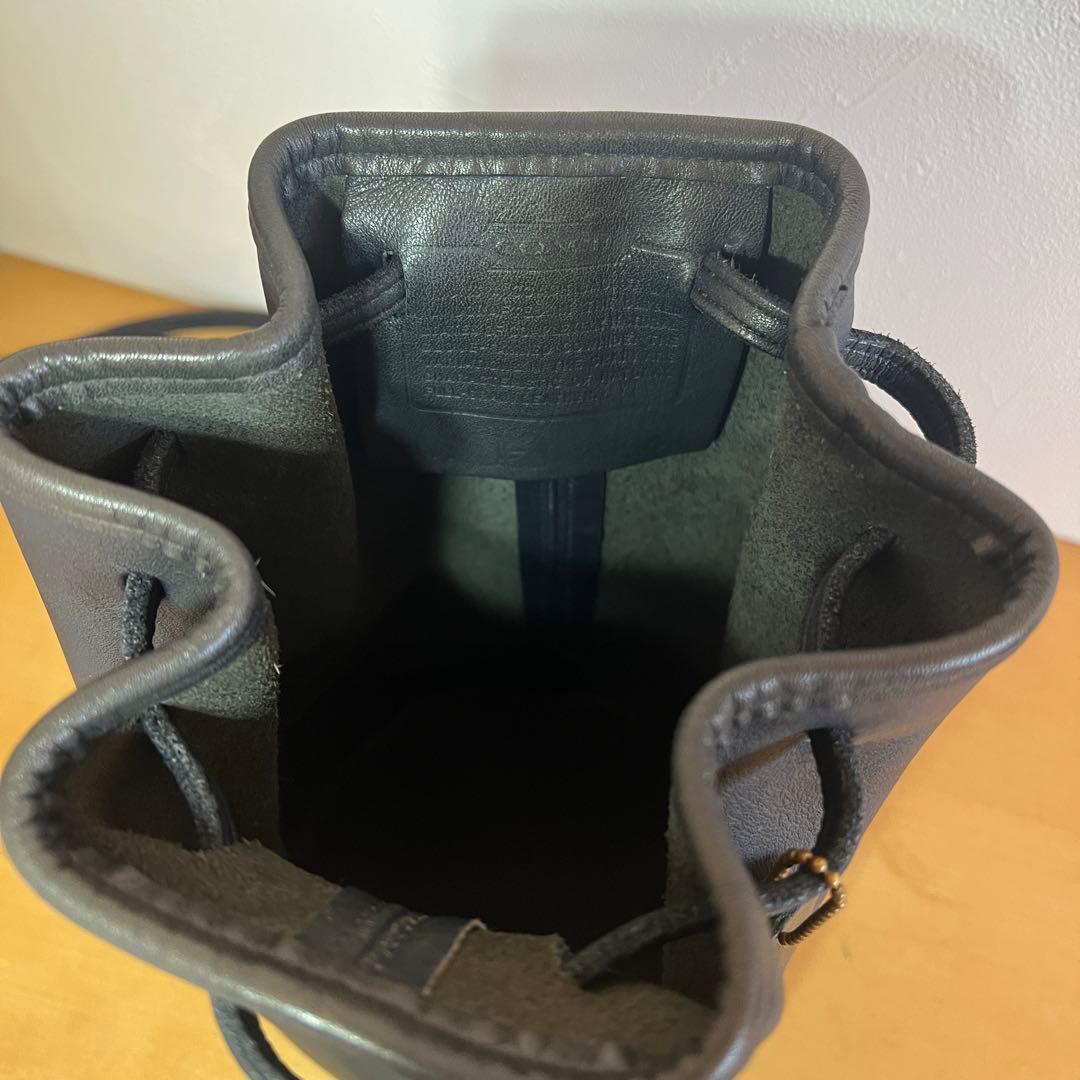 OLD COACH オールドコーチ レザー　9984 巾着　ブラック　USA製