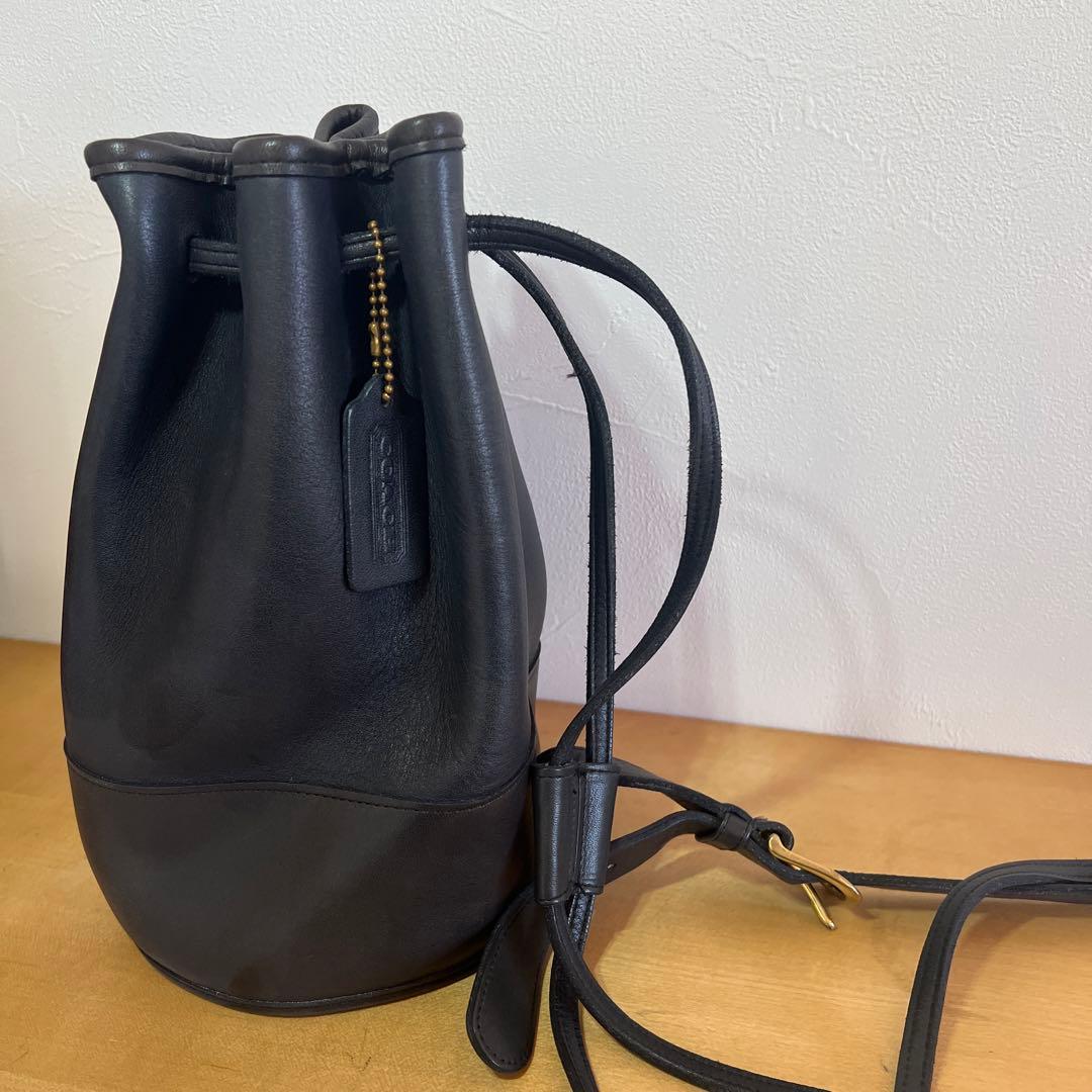 OLD COACH オールドコーチ レザー　9984 巾着　ブラック　USA製