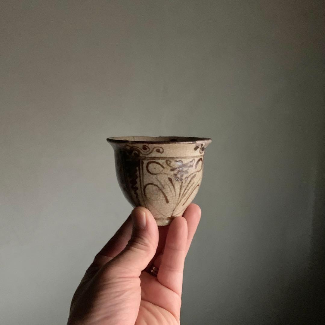 絵瀬戸 盃 ぐい呑み ちょこ 酒器No.2 古美術 古道具 アンティーク