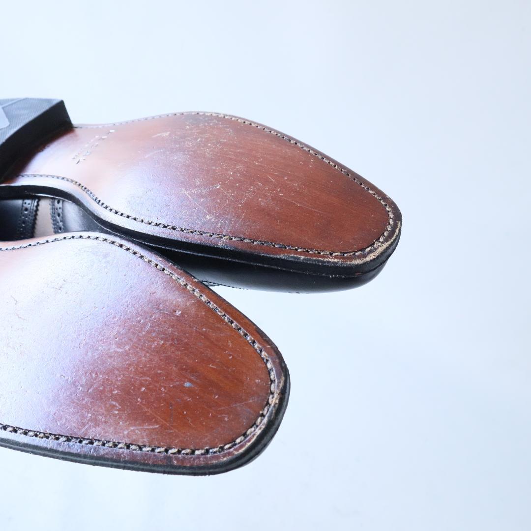 極美品リーガル　バイカラーウイングチップ　黒×グレージュ　24cm