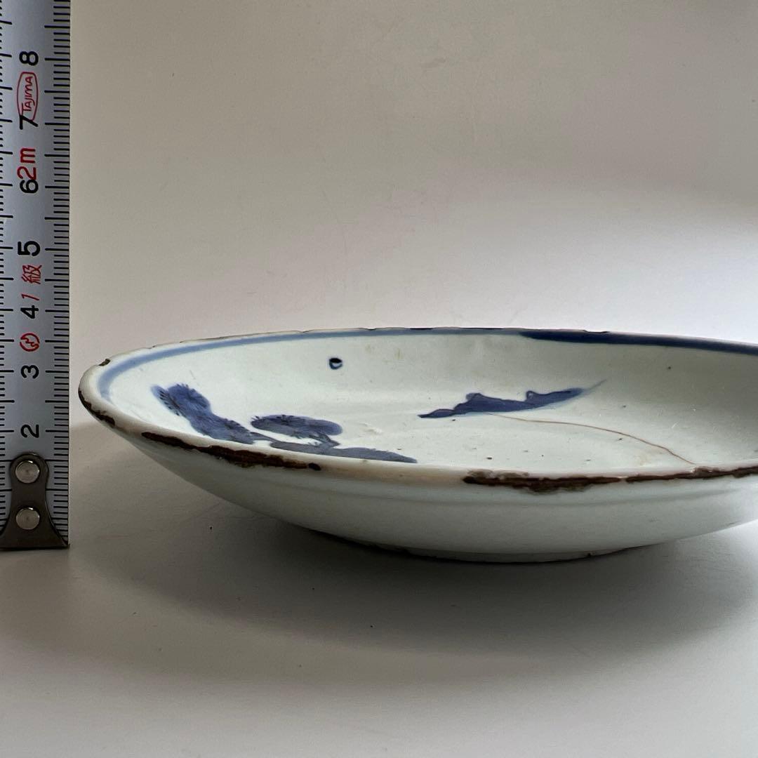 中国明時代　古染付中皿　直径約15.5㎝　東Y8-0114☆2Fタルチ