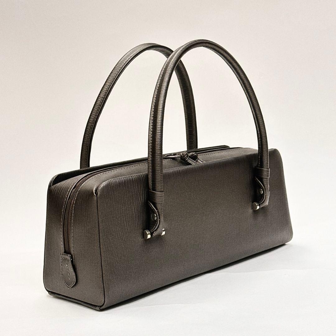 焦げ茶　合成皮革　和装用バッグ　新品　利休バッグ　和帆布　　日本製