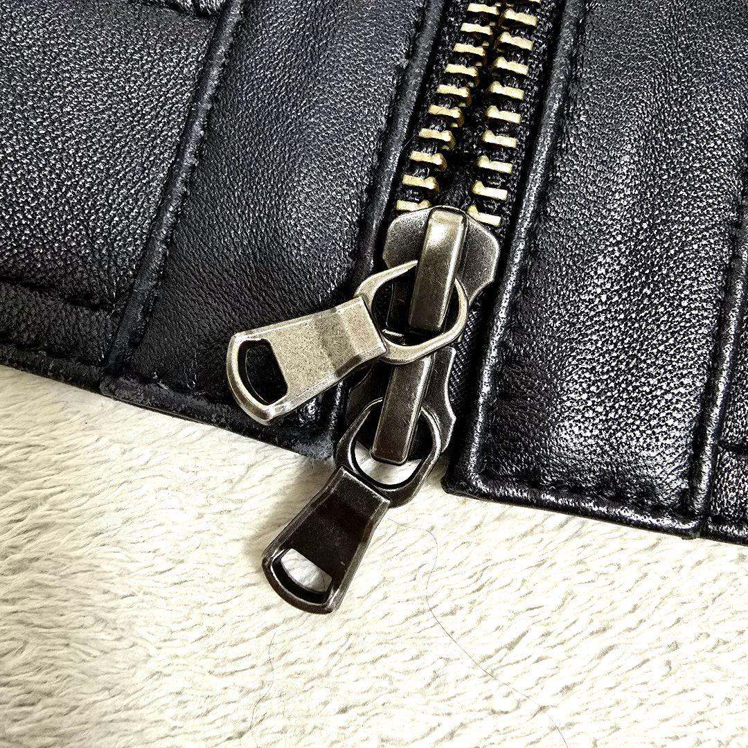 希少 ハイストリート レザージャケット シープスキン ペイズリー 本革 黒 S