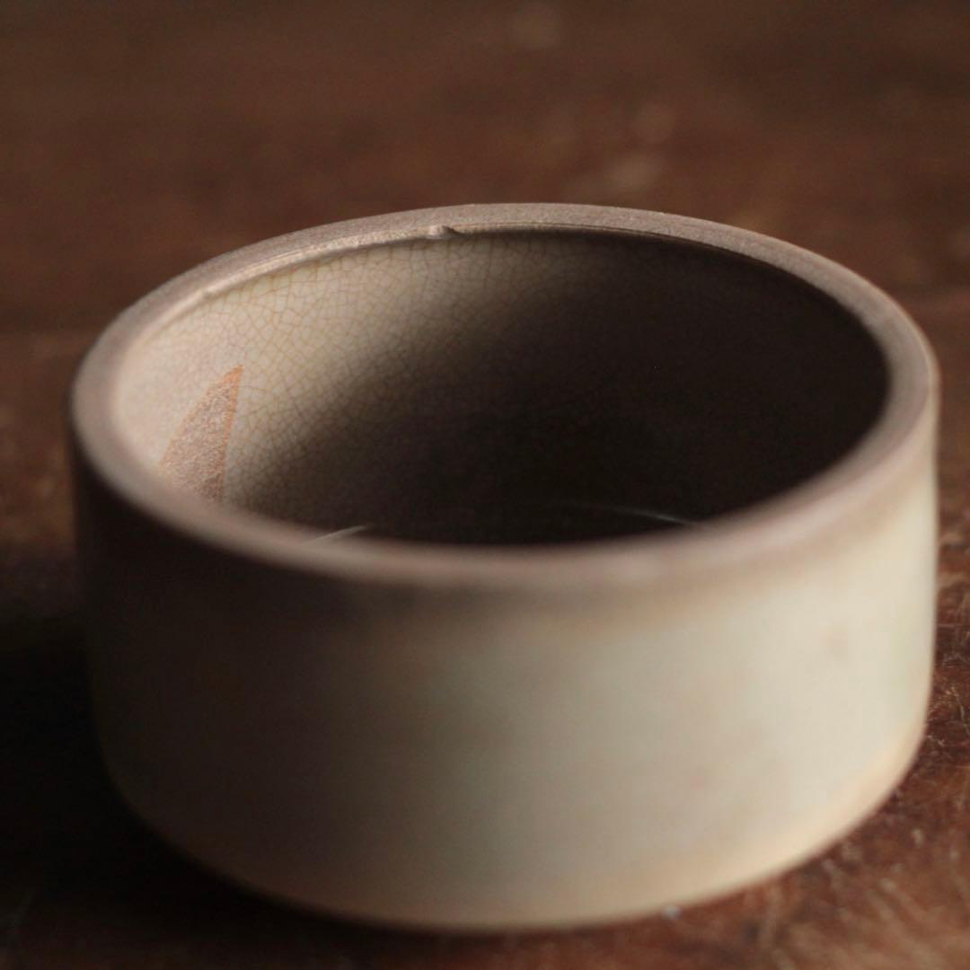 煙の出た 瀬戸 灰釉 野香炉 半筒碗 古美術 古道具 アンティーク