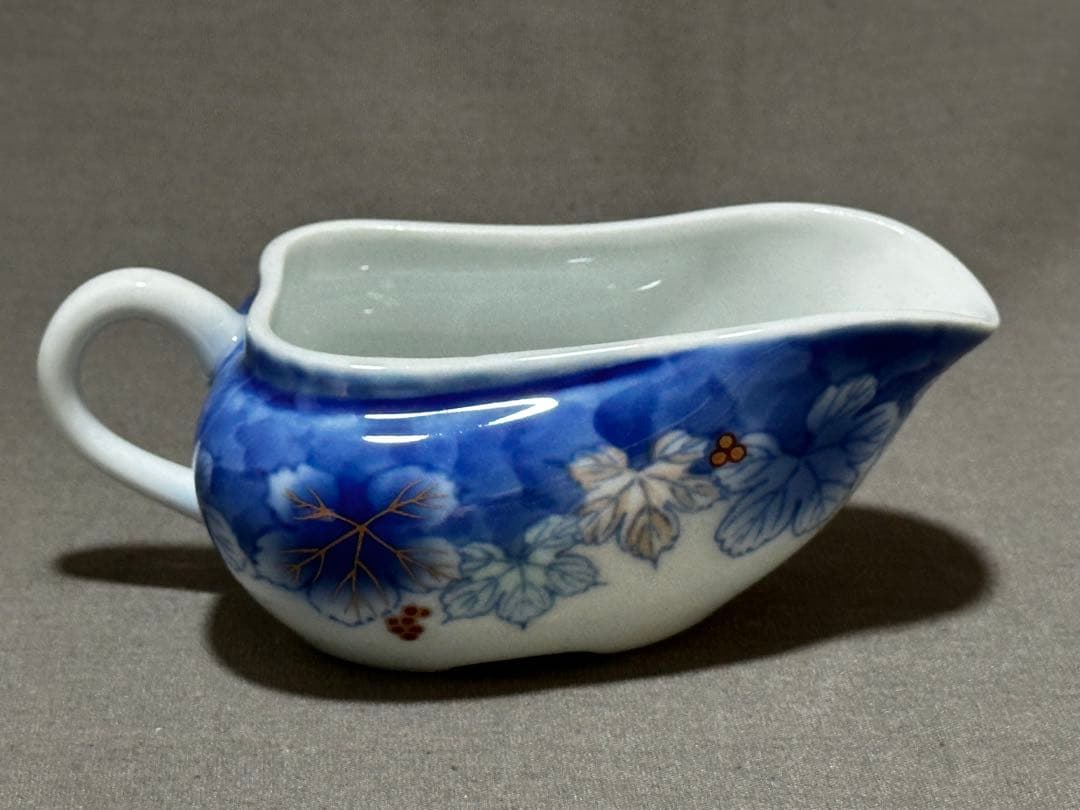 有田焼 深川製磁 染錦葡萄 茶器揃（急須、蓋付き湯呑み，湯冷まし）