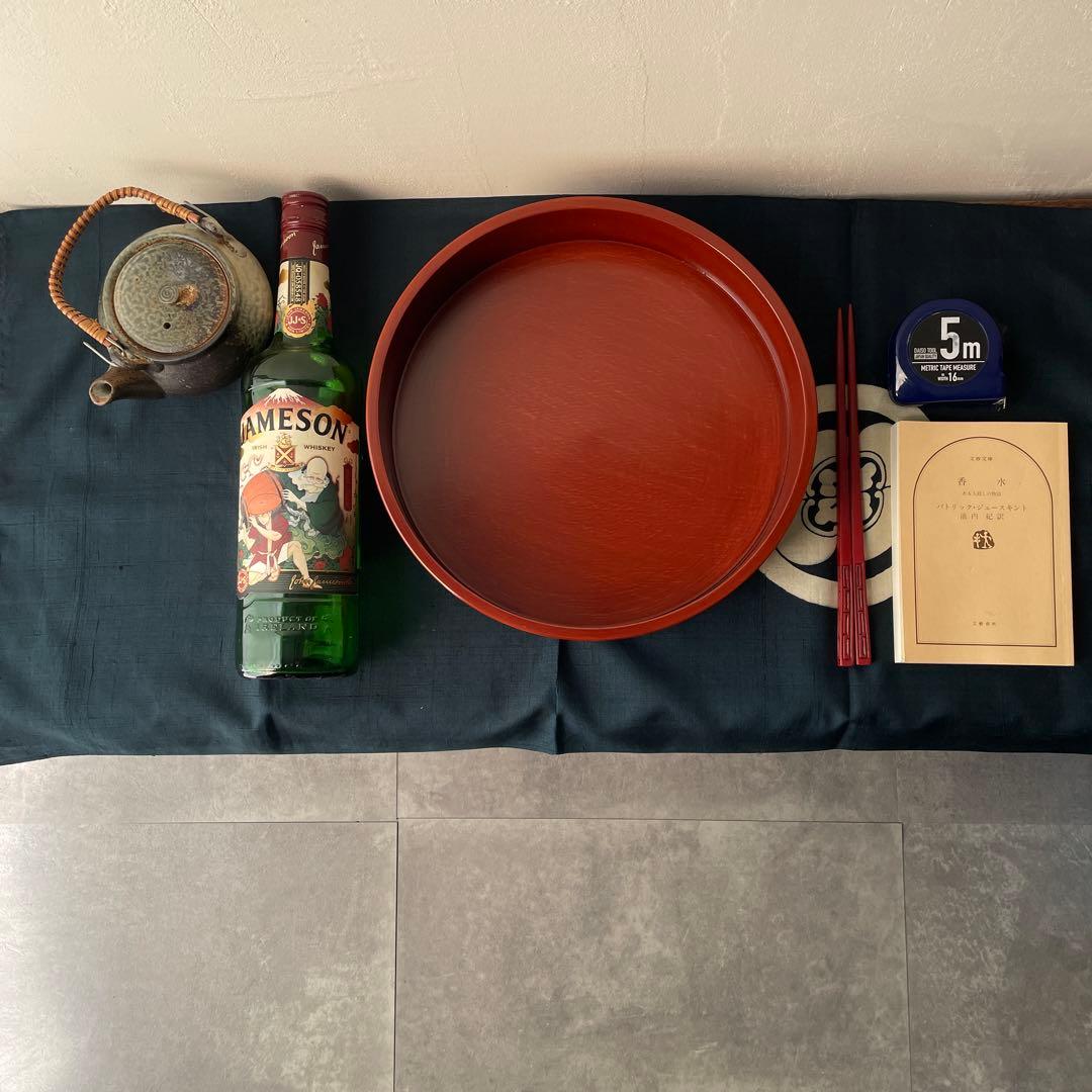 木製　漆器　丸型　重箱　5段重　朱塗り　四国塗　後藤塗　寿司桶　蓋物　日本製