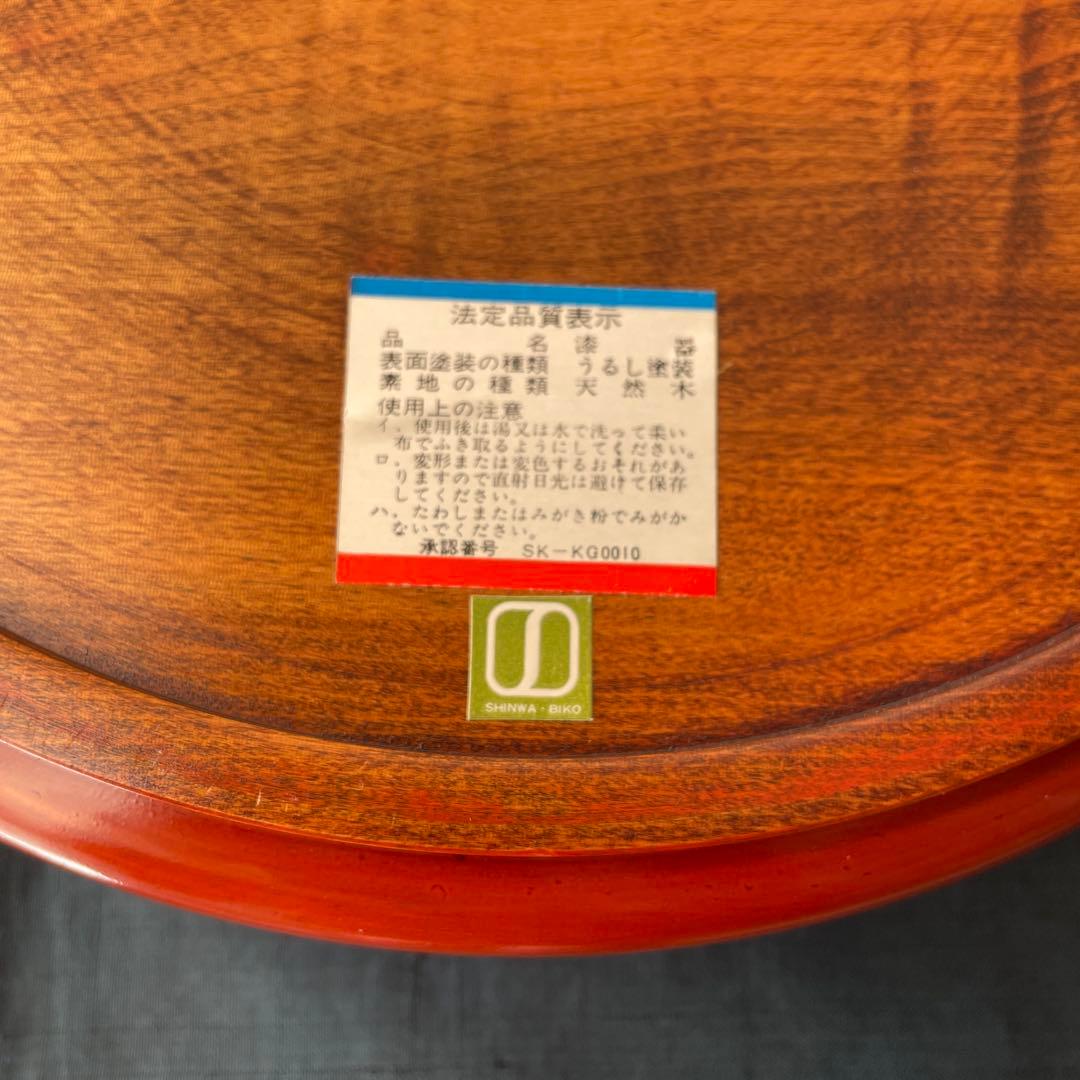 木製　漆器　丸型　重箱　5段重　朱塗り　四国塗　後藤塗　寿司桶　蓋物　日本製