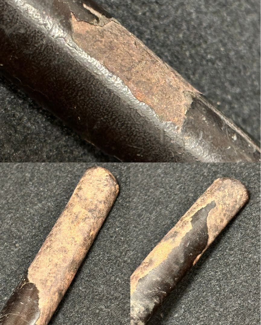 兜割 鉢割 全長約34㎝ 鍔 重さ約706ｇ 鉄地　十手 軍配 鎧 甲冑 武具